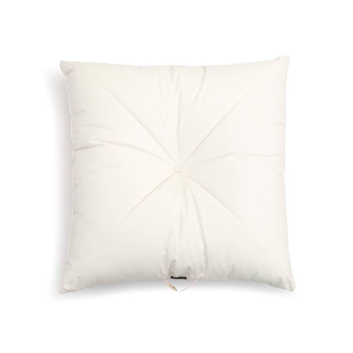 overhead studio image of white floor pillow
