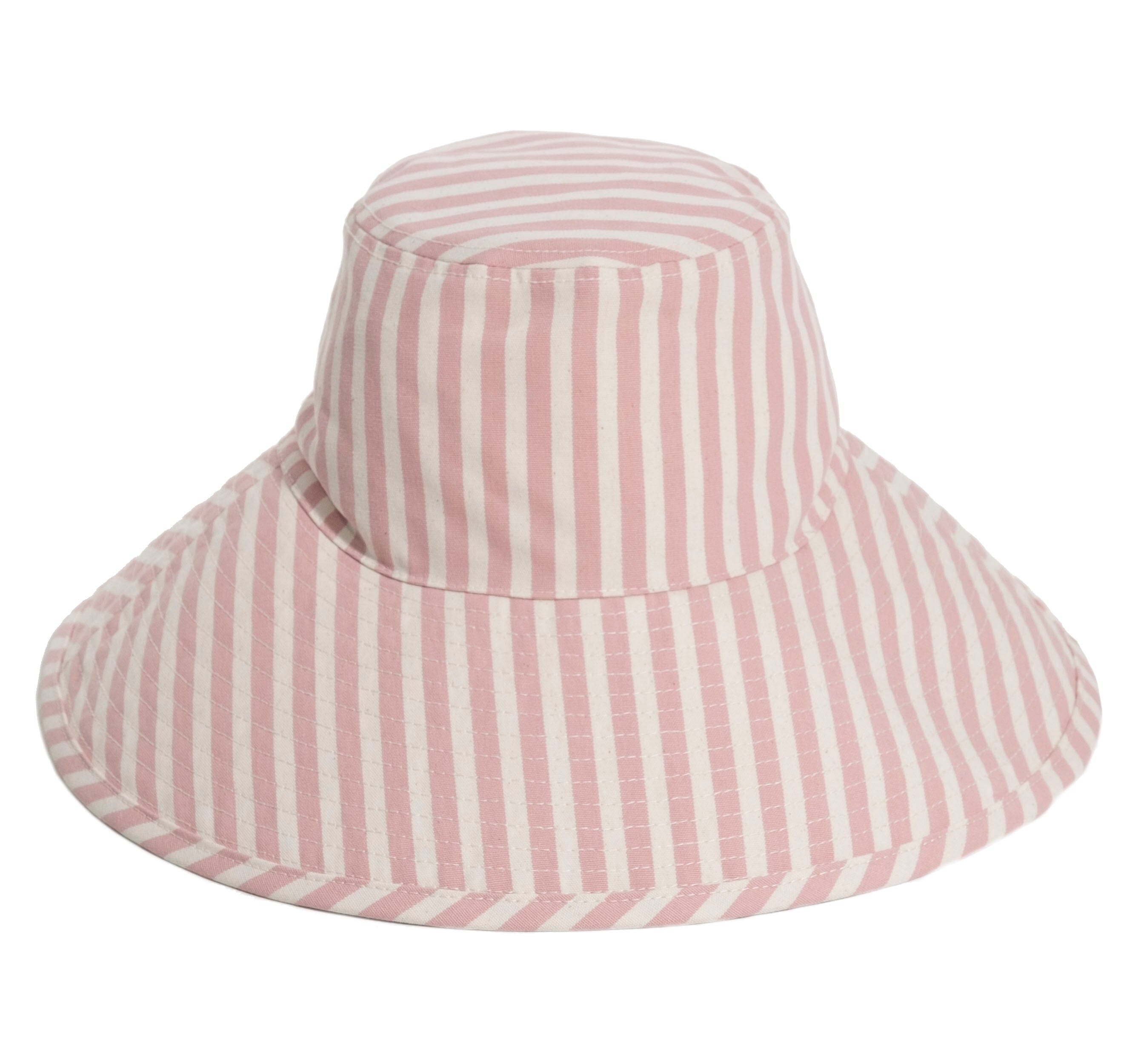 The Wide Brim Hat - Lauren's Pink Stripe