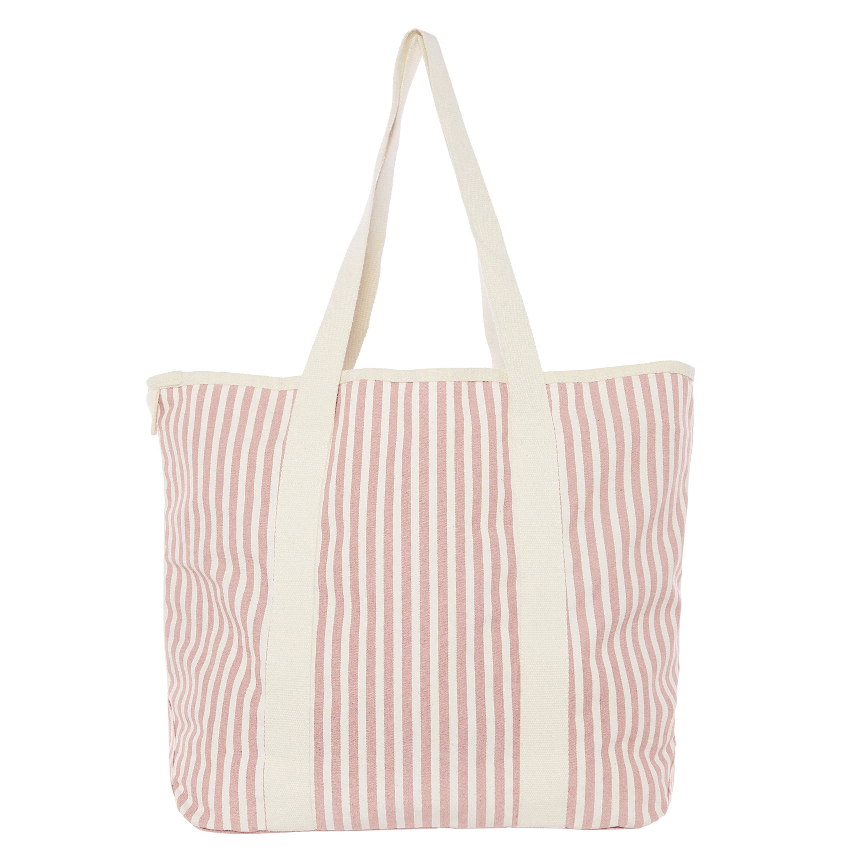 The Beach Bag - Lauren's Pink Stripe Beach Bag Business & Pleasure Co 
