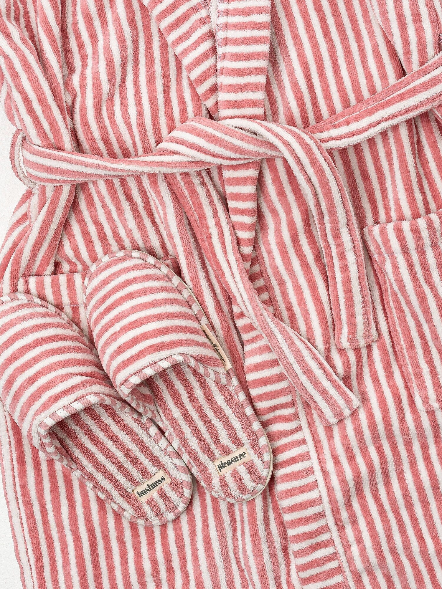 Robe & Slipper Set - Lauren's Pink Stripe Robe & Slipper Set Business & Pleasure Co 