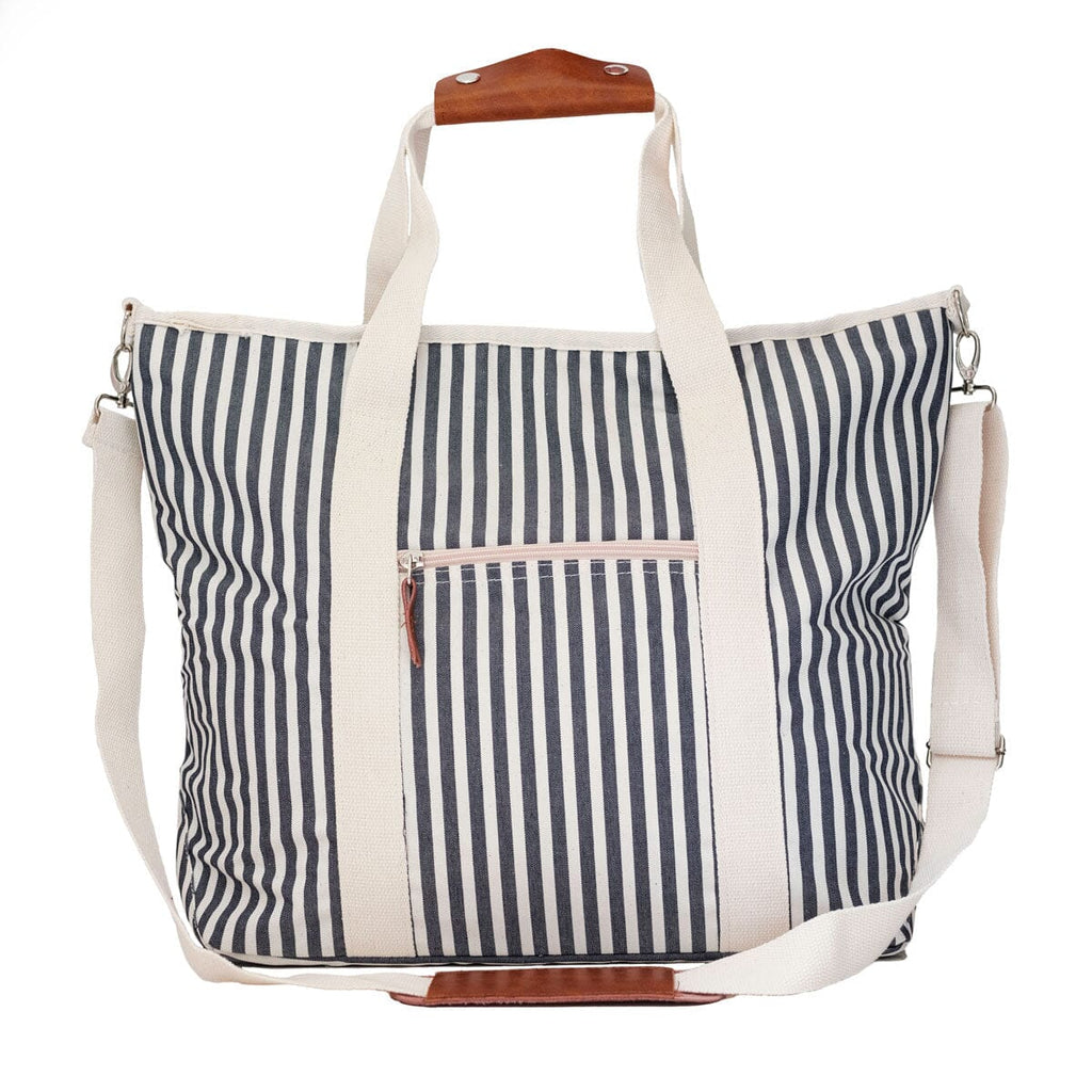 The Cooler Tote Bag - Lauren's Navy Stripe Cooler Tote Business & Pleasure Co 