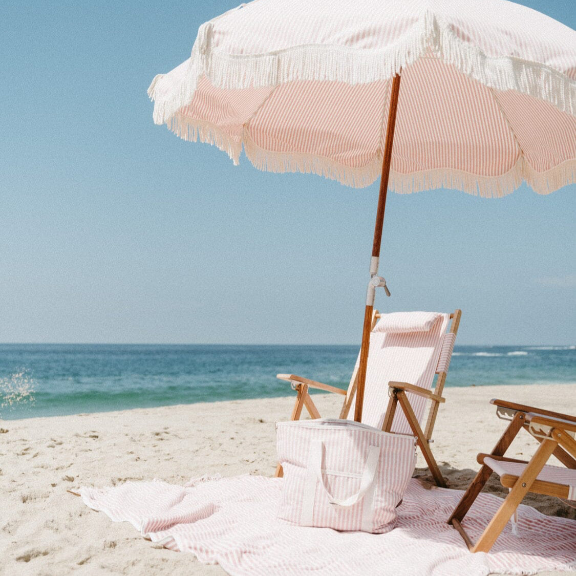 The Cooler Tote Bag - Lauren's Pink Stripe Cooler Tote Business & Pleasure Co 