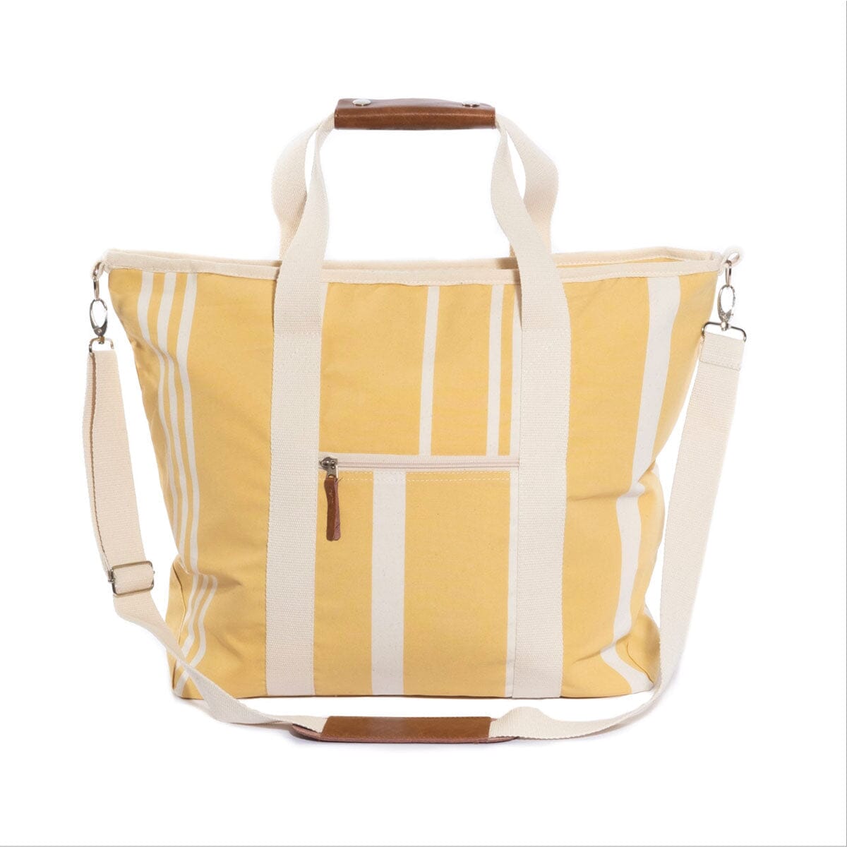 The Cooler Tote Bag - Vintage Yellow Stripe Cooler Tote Business & Pleasure Co 