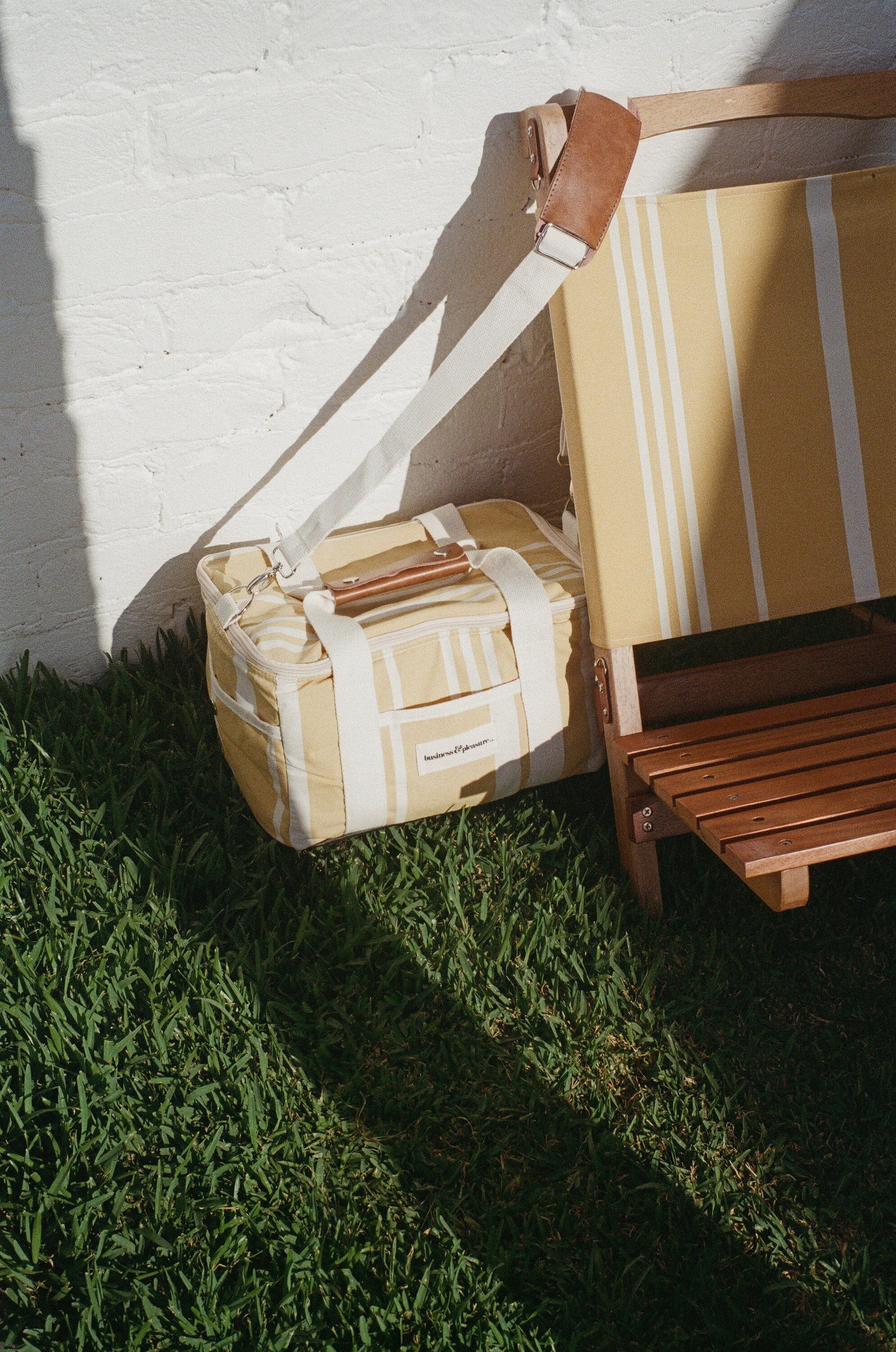 The Premium Cooler Bag - Vintage Yellow Stripe Premium Cooler Business & Pleasure Co 