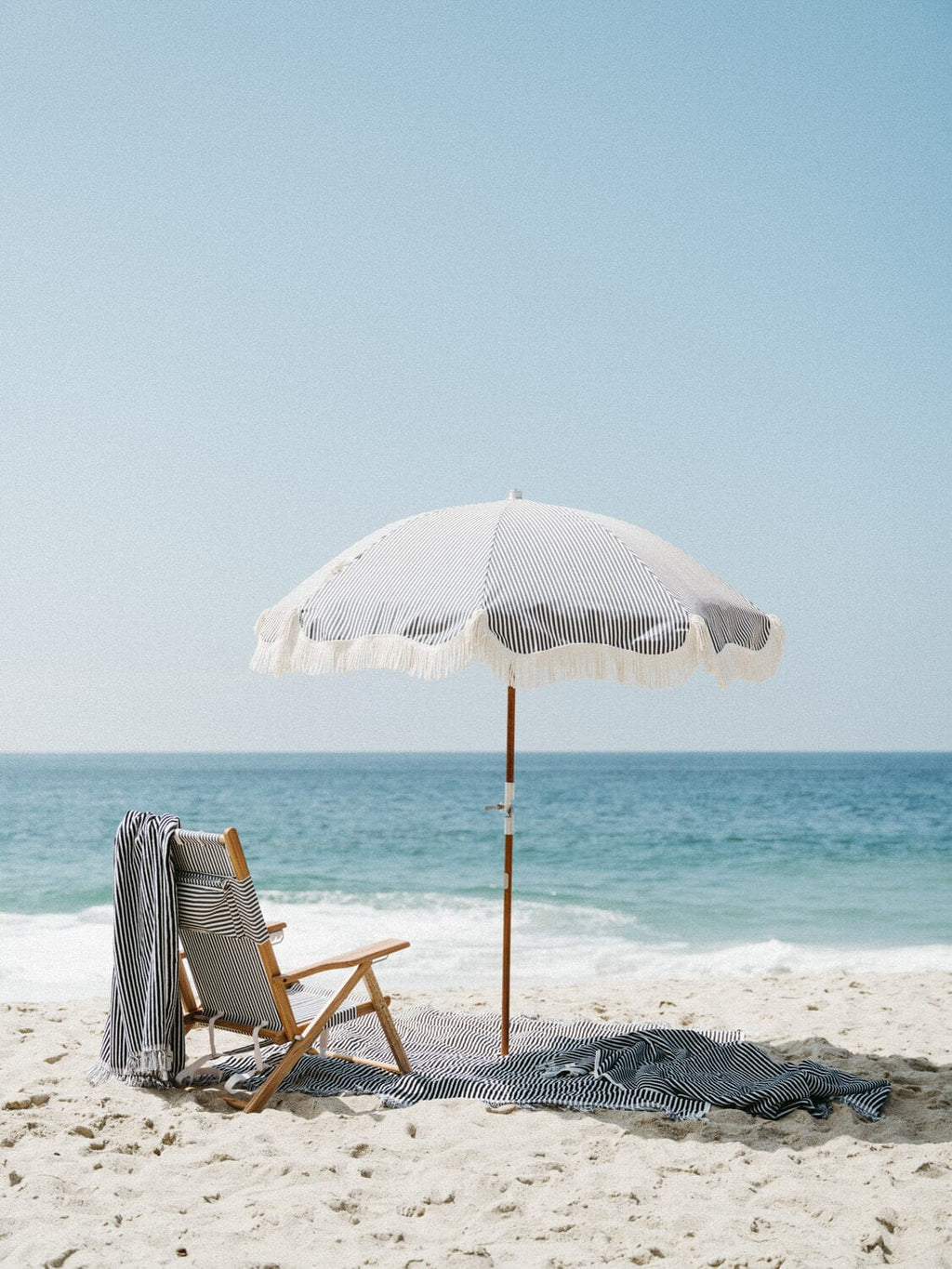 The Beach Towel - Lauren's Navy Stripe Beach Towel Business & Pleasure Co 