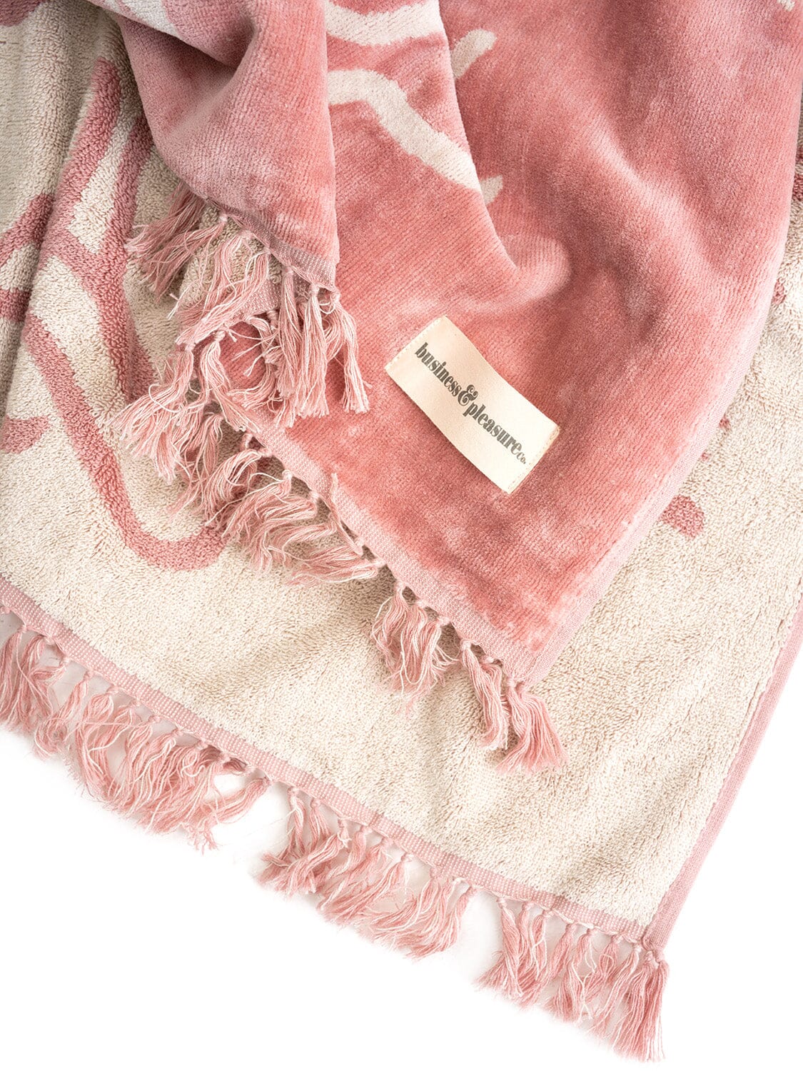 The Beach Towel - Le Basque Pink Beach Towel Business & Pleasure Co 