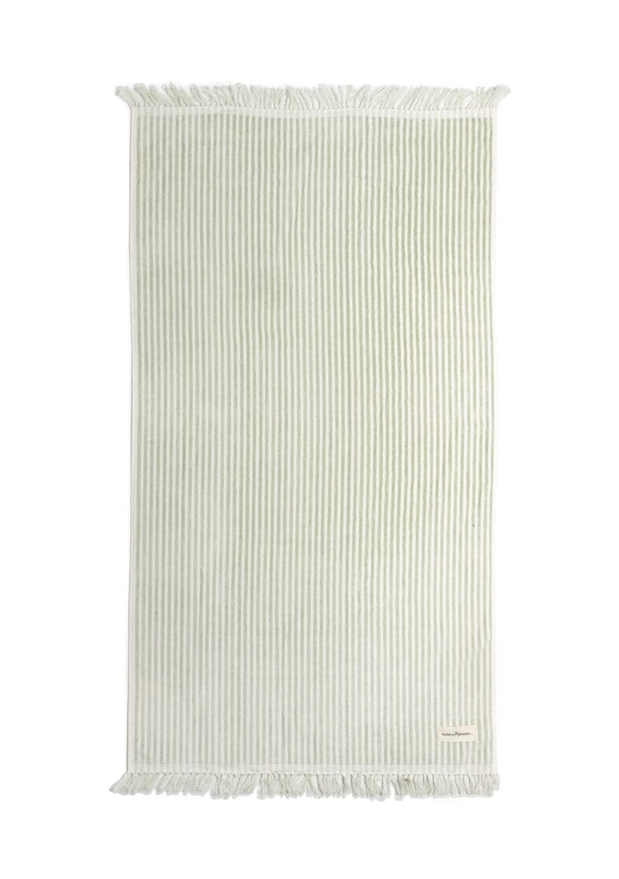 The Beach Towel - Lauren's Sage Stripe