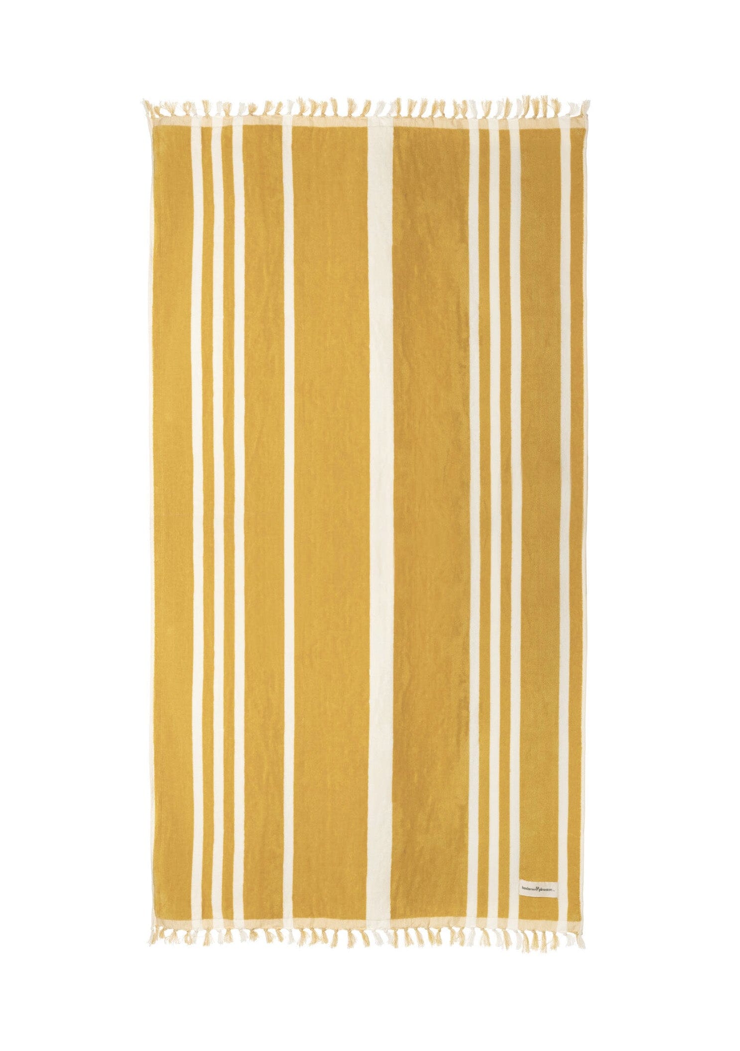 The Beach Towel - Vintage Yellow Stripe Beach Towel Business & Pleasure Co 