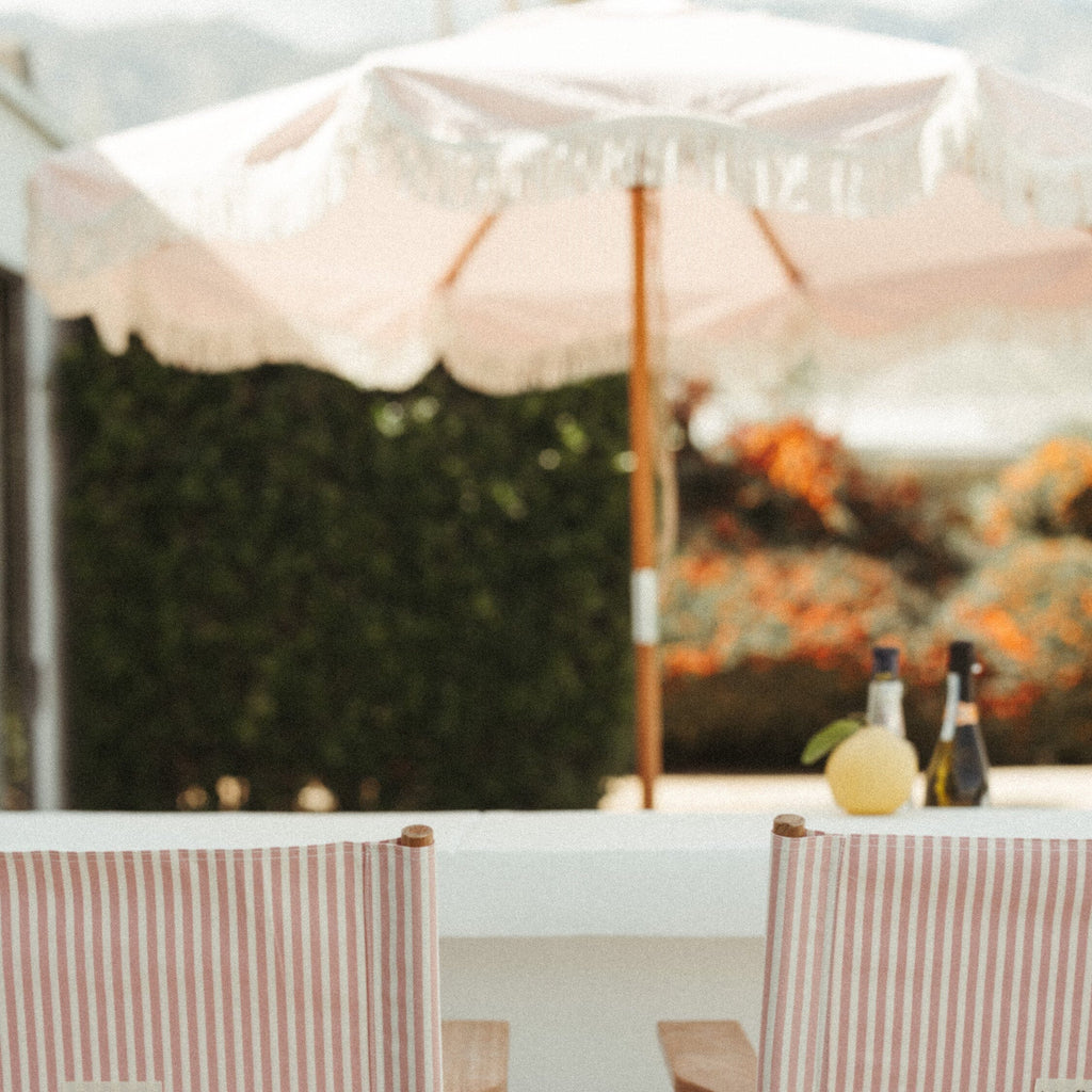 The Market Umbrella - Lauren's Pink Stripe Market Umbrella Business & Pleasure Co 
