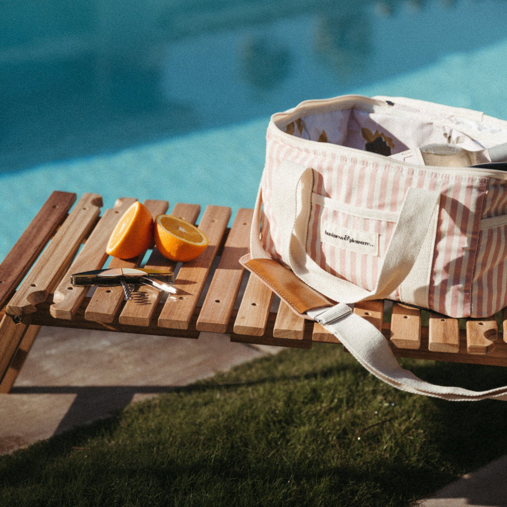 The Premium Cooler Bag - Lauren's Pink Stripe Premium Cooler Business & Pleasure Co 