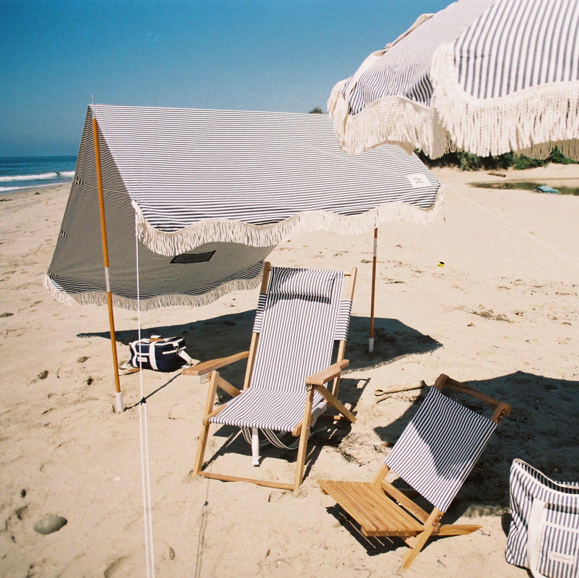 The Premium Beach Tent - Lauren's Navy Stripe Premium Beach Tent Business & Pleasure Co 