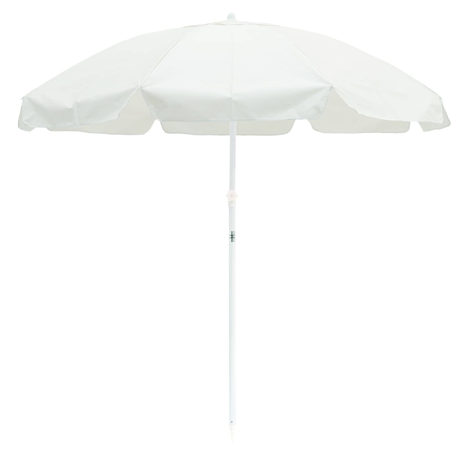studio image of white family beach umbrella
