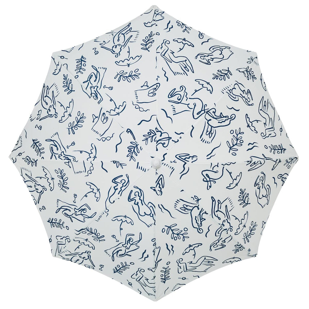 The Holiday Beach Umbrella - Le Basque Navy Holiday Beach Umbrella Business & Pleasure Co 