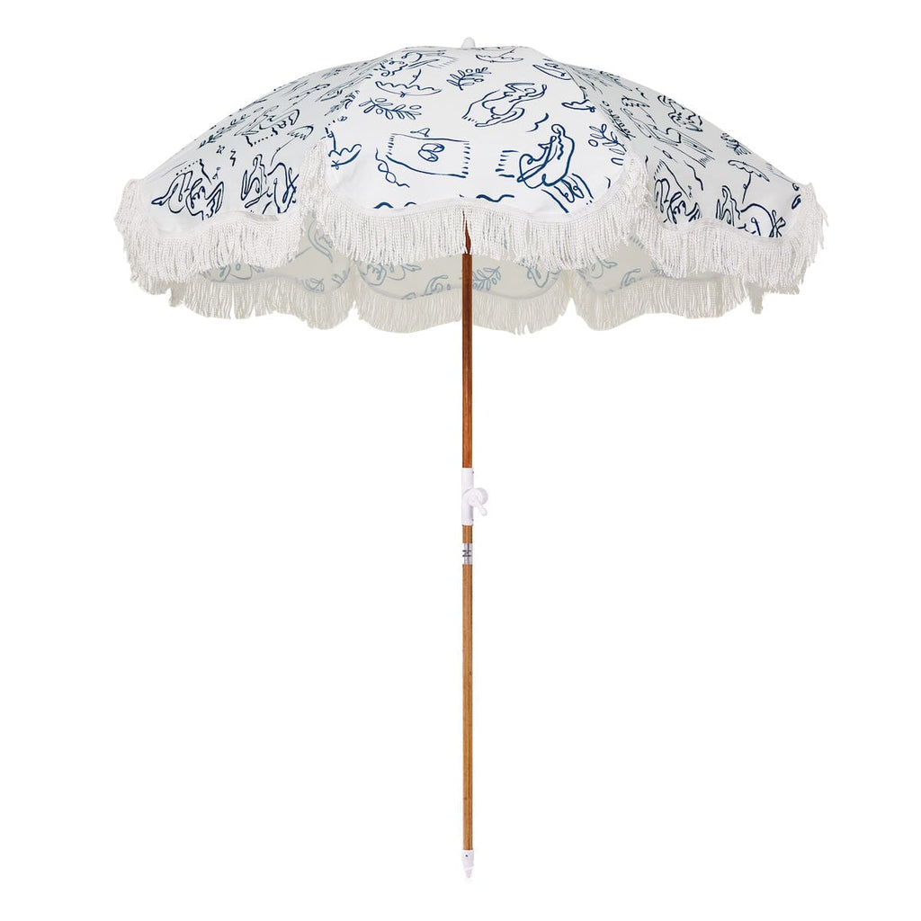 The Holiday Beach Umbrella - Le Basque Navy Holiday Beach Umbrella Business & Pleasure Co 