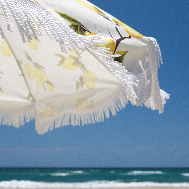 The Holiday Beach Umbrella - Vintage Lemons Holiday Beach Umbrella Business & Pleasure Co 