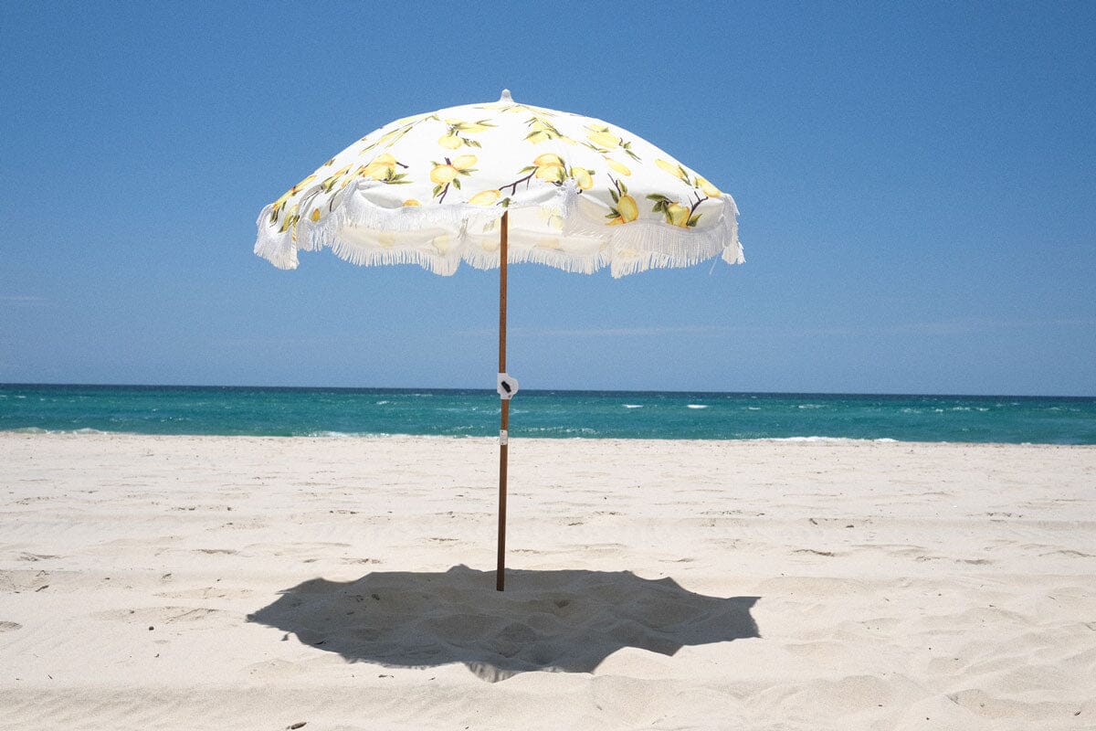 The Holiday Beach Umbrella - Vintage Lemons Holiday Beach Umbrella Business & Pleasure Co 