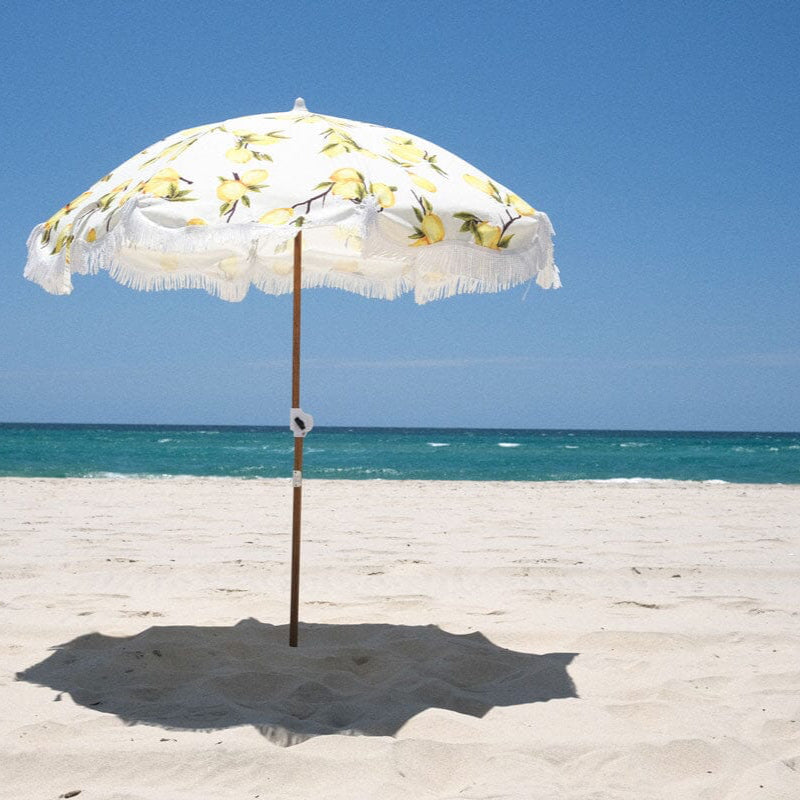 The Holiday Beach Umbrella - Vintage Lemons Holiday Beach Umbrella Business & Pleasure Co 