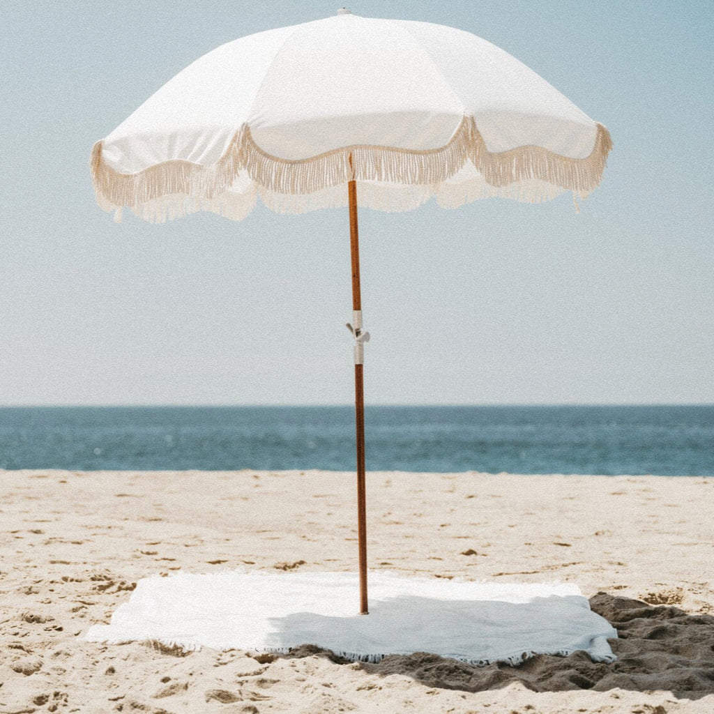 The Premium Beach Umbrella - Antique White Premium Beach Umbrella Business & Pleasure Co 