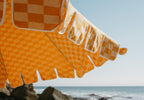 The Premium Beach Umbrella - Vintage Gold Check Premium Beach Umbrella Business & Pleasure Co 