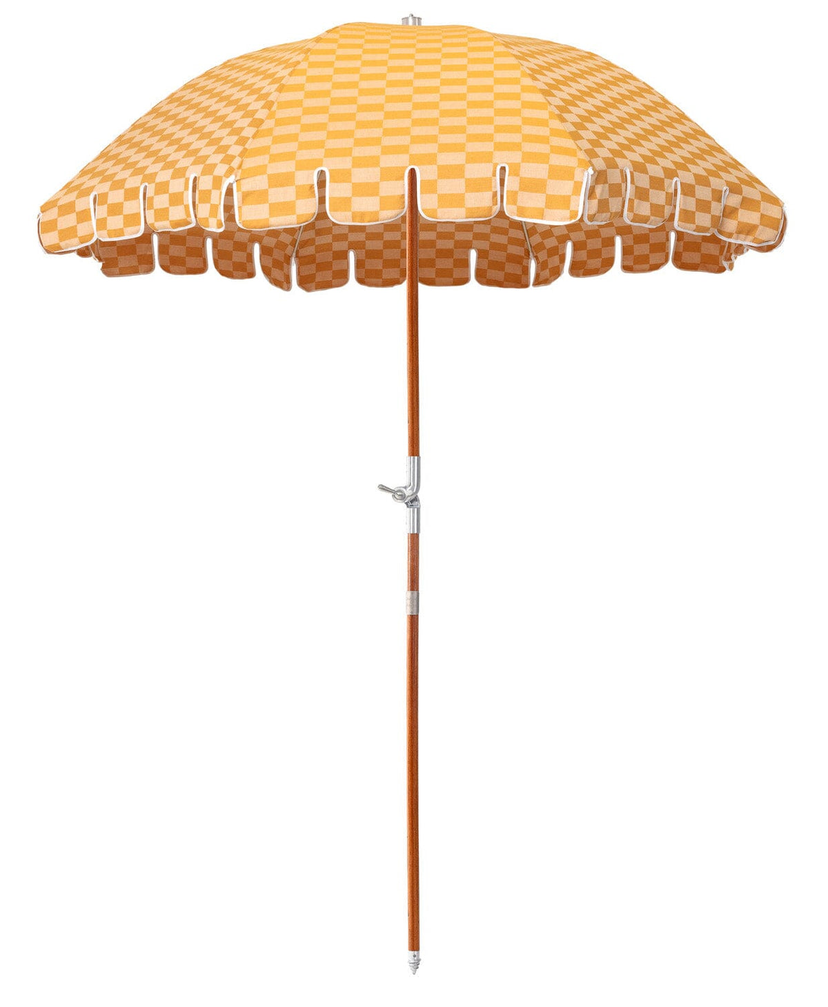 The Premium Beach Umbrella - Vintage Gold Check Premium Beach Umbrella Business & Pleasure Co 