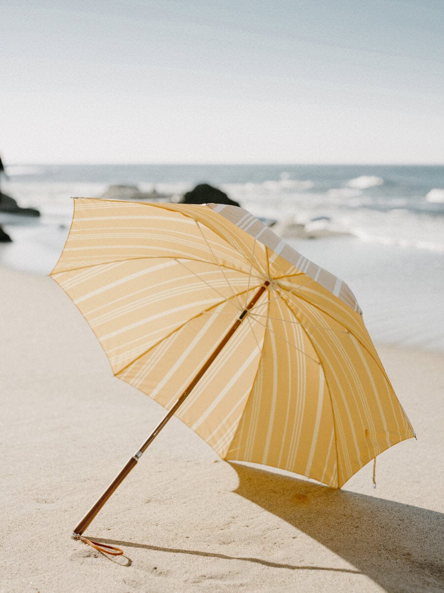 The Rain Umbrella - Vintage Yellow Stripe Rain Umbrella Business & Pleasure Co 