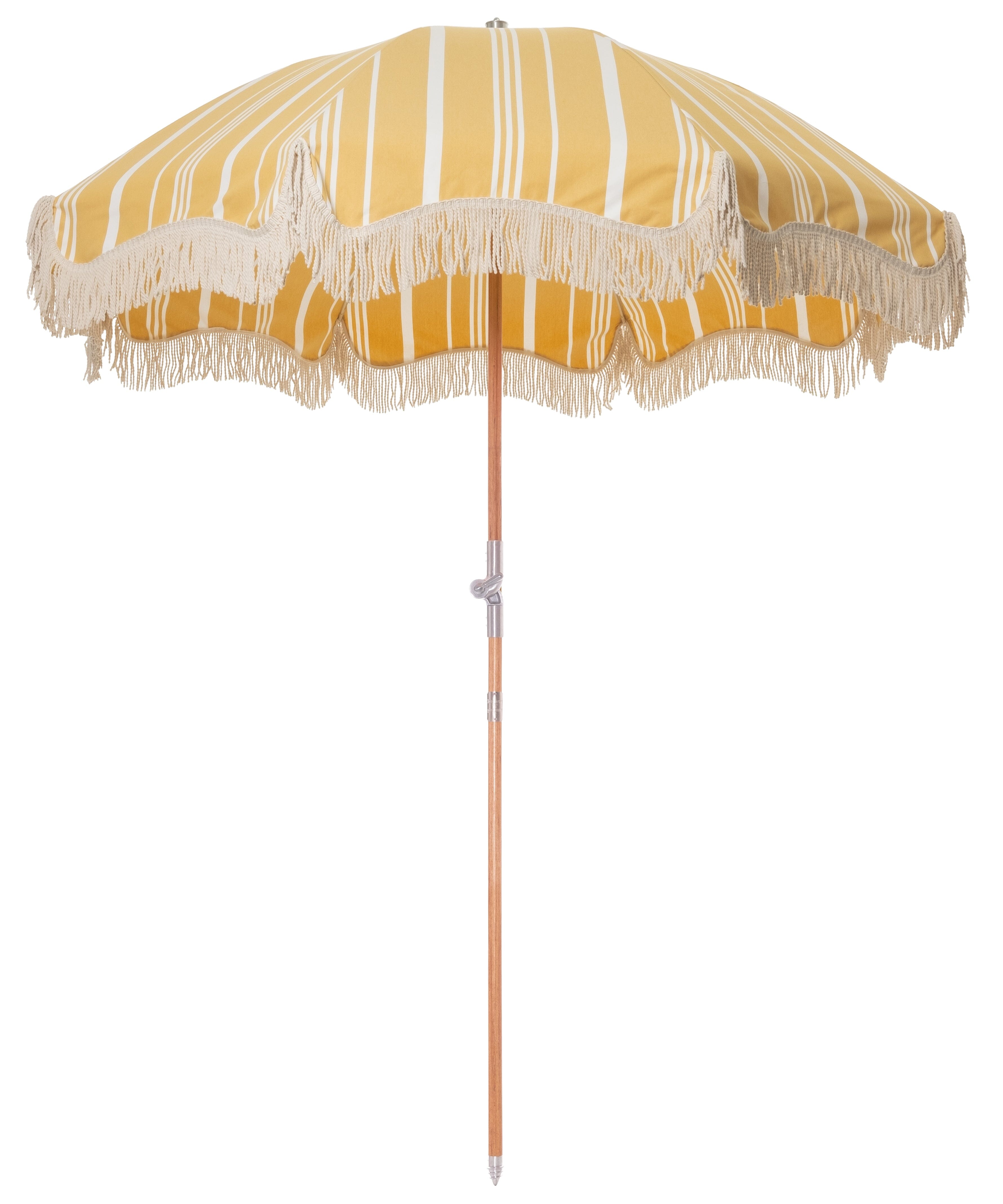 The Premium Beach Umbrella - Vintage Yellow Stripe - Business & Pleasure Co
