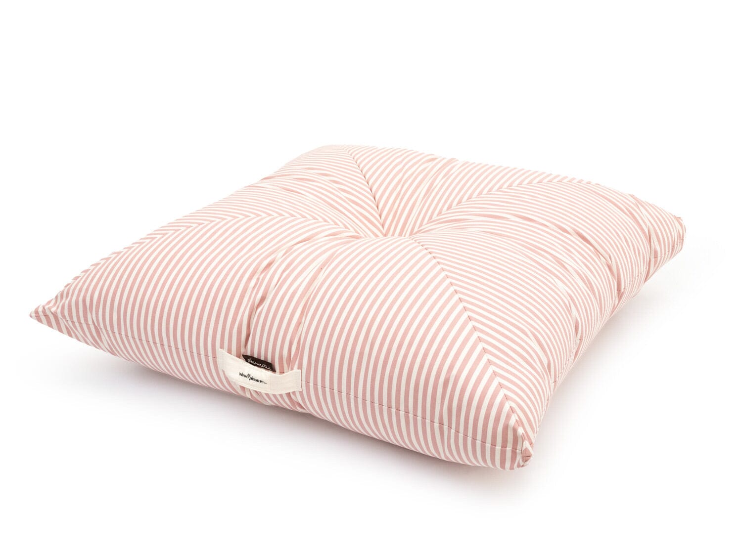 angled image of pink floor pillow