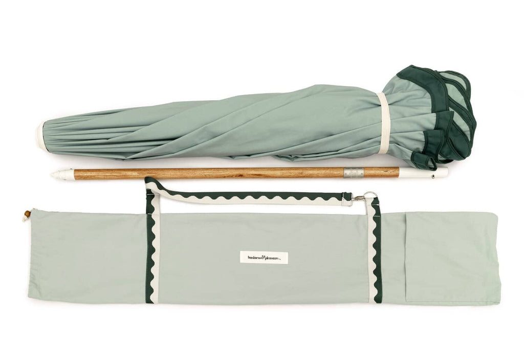 Studio image of Amalfi Umbrella in Riviera Green laying flat