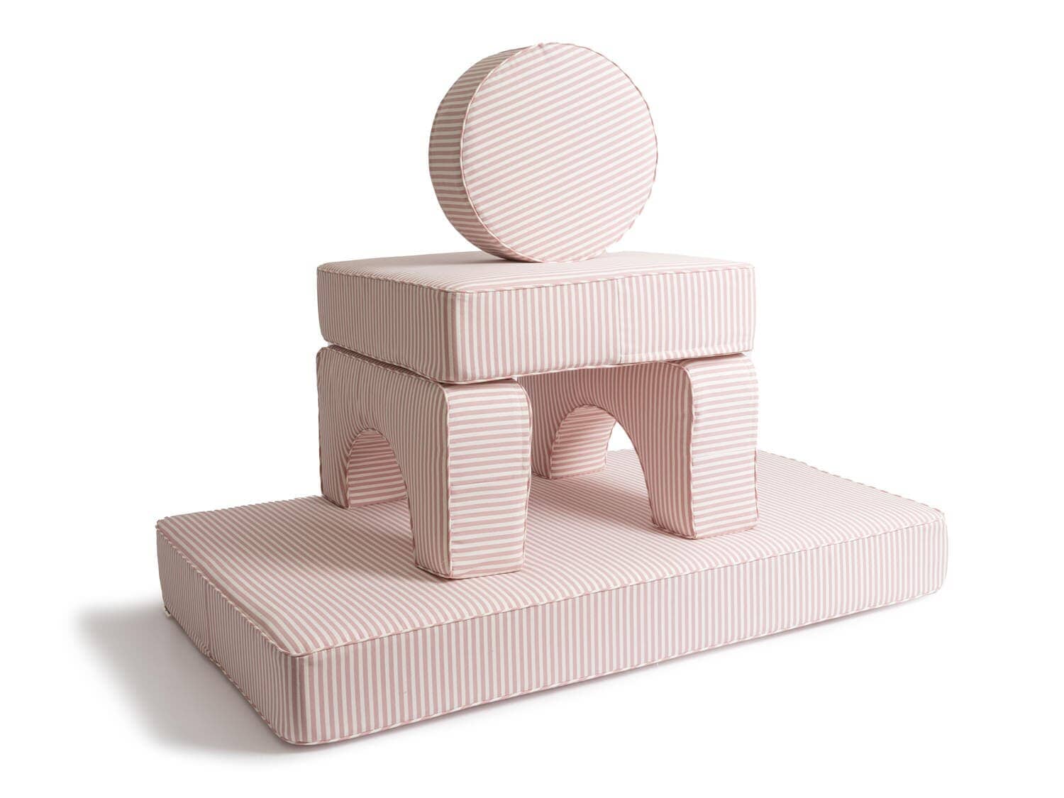 Studio image of pink modular pillow stack