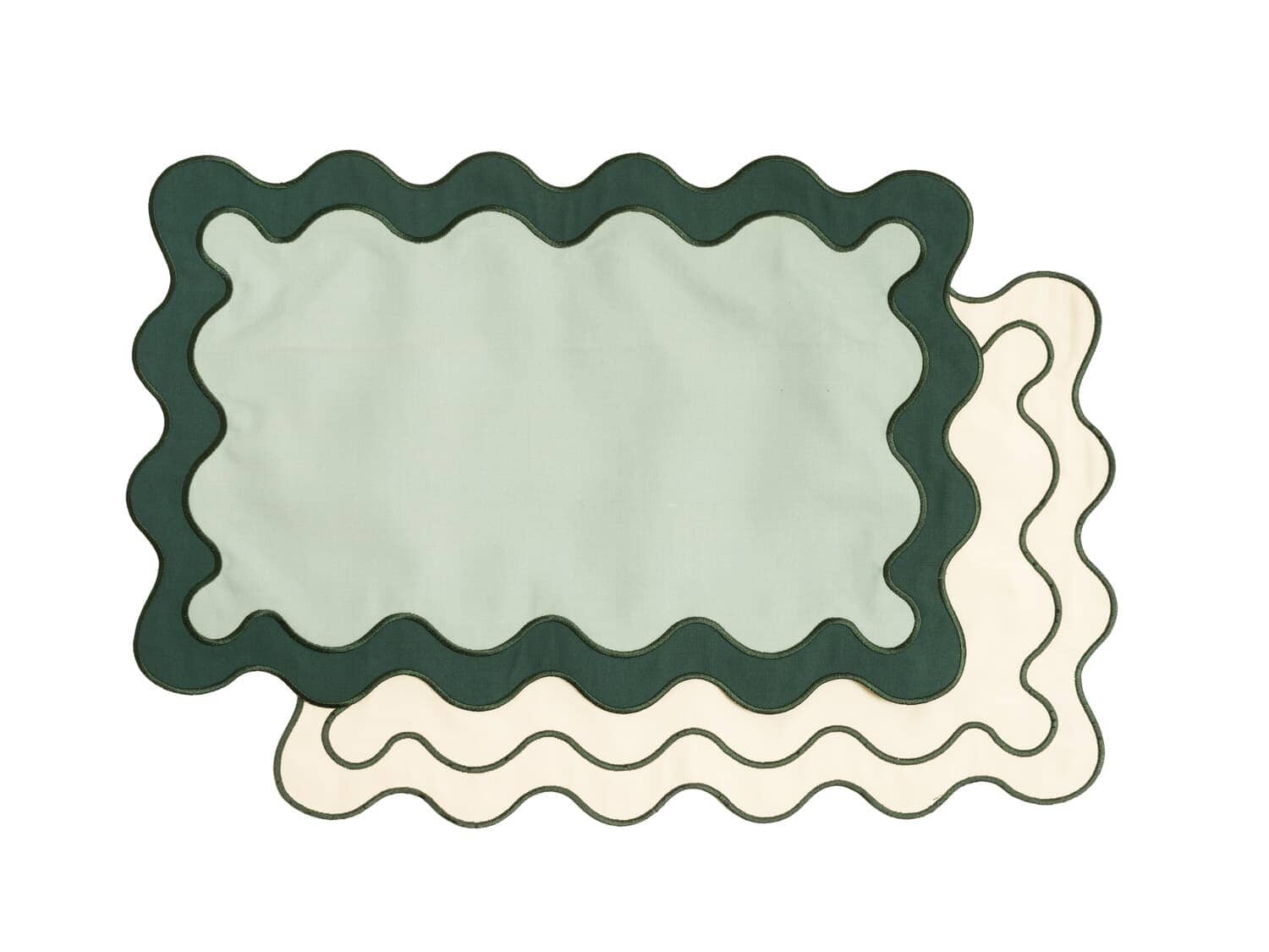 Front and back view of Riviera Green Place Mat