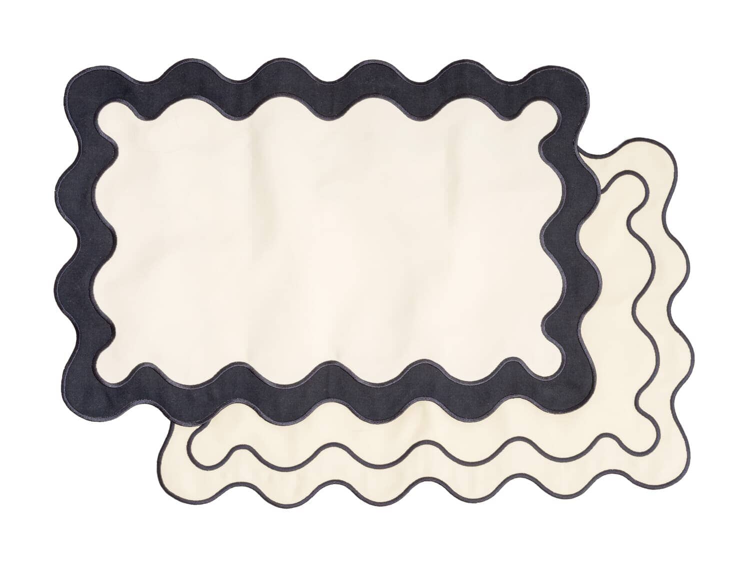 front and back view of riviera white placemat