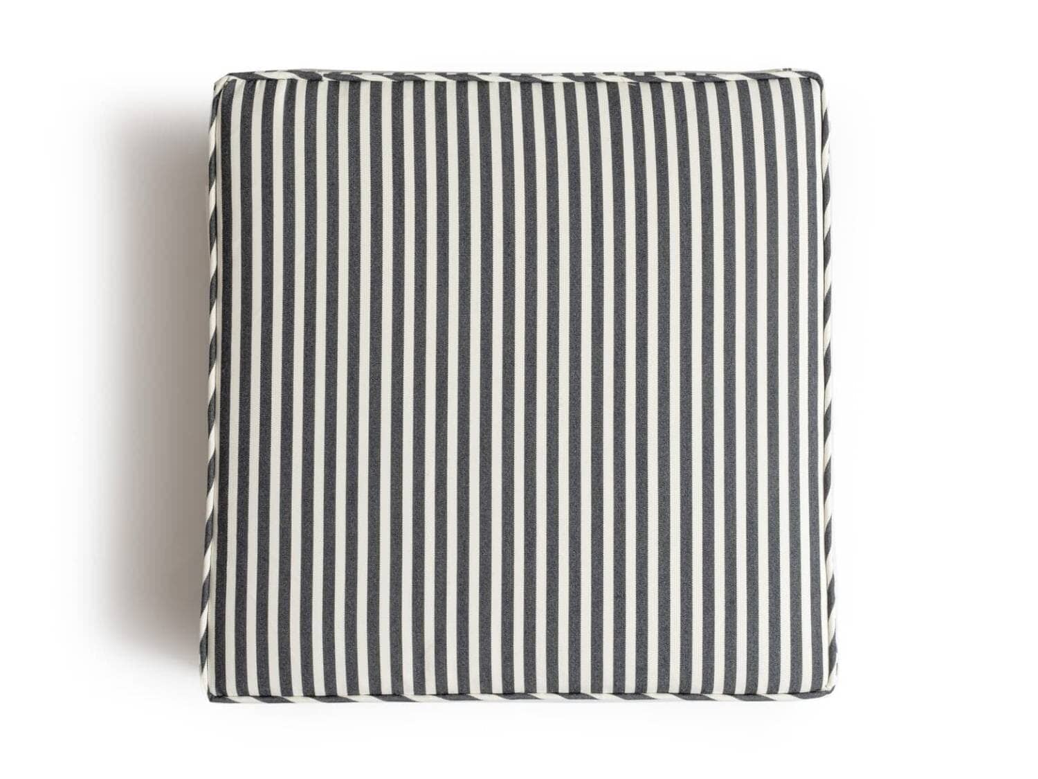 studio image of lauren's navy stripe seat pillow