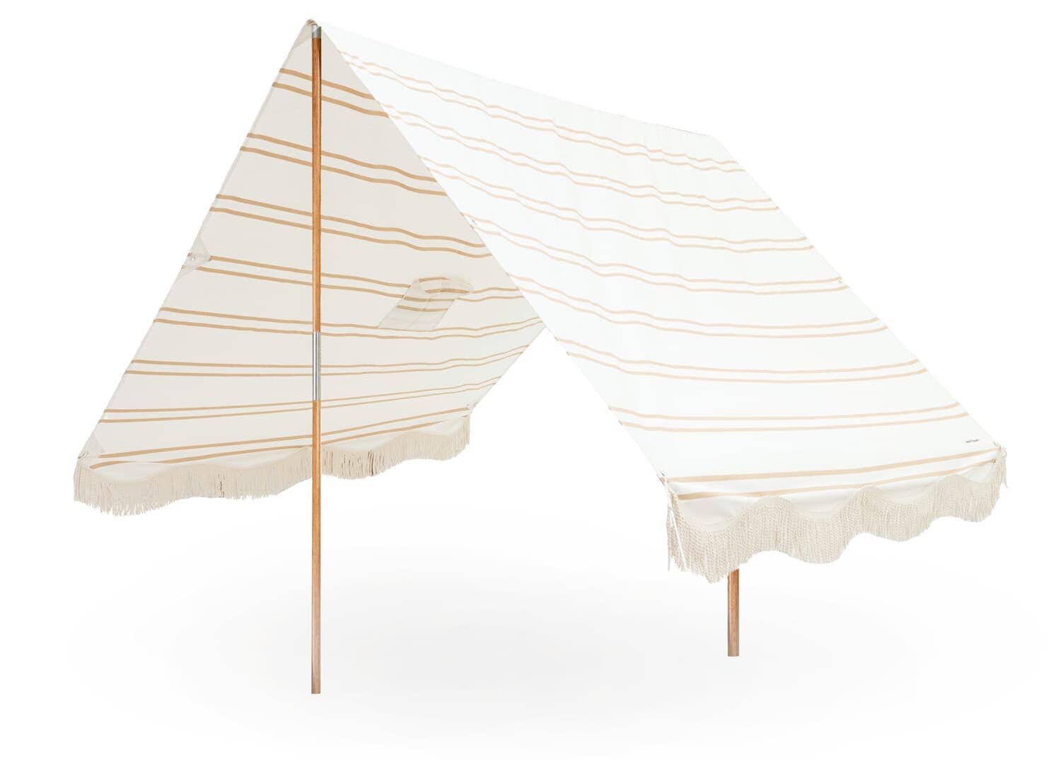 studio image of sand two stripe tent